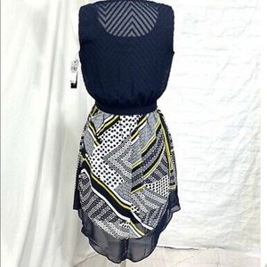 AB STUDIO navy/yellow dress